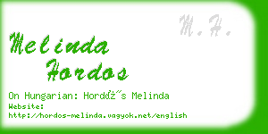 melinda hordos business card